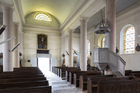 Vue intérieure depuis le choeur. © Région Bourgogne-Franche-Comté, Inventaire du patrimoine