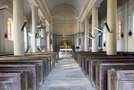 Vue intérieure depuis l'entrée. © Région Bourgogne-Franche-Comté, Inventaire du patrimoine