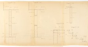 Cahier de coffrage et armature de la structure de l'escalier, André Maisonnier, s.d. © Région Bourgogne-Franche-Comté, Inventaire du patrimoine