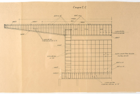 Cahier de coffrage et armature de la structure de la pile et du plancher du premier étage, André Maisonnier, s.d. © Région Bourgogne-Franche-Comté, Inventaire du patrimoine