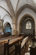Vue au niveau du transept avec une des chapelles en arrière-plan. © Région Bourgogne-Franche-Comté, Inventaire du patrimoine