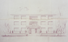 Schwartzmann Frères […] Projet de construction de magasins, bureaux, logements. Façade sud, 1er décembre 1952. © Région Bourgogne-Franche-Comté, Inventaire du patrimoine