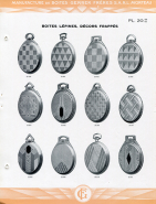 Catalogue de la Manufacture de Boîtes de Montres Gerber Frères, décennies 1920-1930 : pl. 20, boîtes Lépines, décors frappés. © Région Bourgogne-Franche-Comté, Inventaire du patrimoine