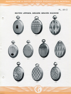 Catalogue de la Manufacture de Boîtes de Montres Gerber Frères, décennies 1920-1930 : pl. 20, boîtes Lépines, décors gravés machine. © Région Bourgogne-Franche-Comté, Inventaire du patrimoine