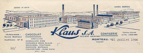 Facture à en-tête de la société Klaus SA (détail), 21 juillet 1944 © Région Bourgogne-Franche-Comté, Inventaire du patrimoine
