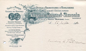 Papier à en-tête d'Eugène Roussel-Simonin [détail], 22 juillet 1910. © Région Bourgogne-Franche-Comté, Inventaire du patrimoine