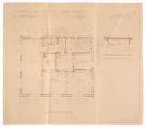 Propriété de Mr Henri Michel-Amadry, à Morteau. Rez-de-chaussée [plan et] Comptoir face vestiaire [élévation], janvier 1930 © Région Bourgogne-Franche-Comté, Inventaire du patrimoine