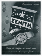 Montres Zénith, publicité, 1947. © Région Bourgogne-Franche-Comté, Inventaire du patrimoine