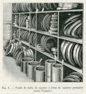 Fonds de boîte de montre à l'état de matière première (usine Frainier), 1905. © Région Bourgogne-Franche-Comté, Inventaire du patrimoine