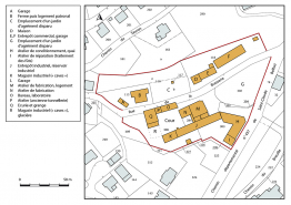 Plan-masse et de situation. Extrait du plan cadastral, 2017, section AB, 1/1 000. © Région Bourgogne-Franche-Comté, Inventaire du patrimoine