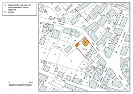 Plan-masse et de situation. Extrait du plan cadastral, 2018, section AC, 1/1 000. © Région Bourgogne-Franche-Comté, Inventaire du patrimoine