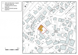 Plan-masse et de situation. Extrait du plan cadastral, 2018, section AC, 1/1 000. © Région Bourgogne-Franche-Comté, Inventaire du patrimoine