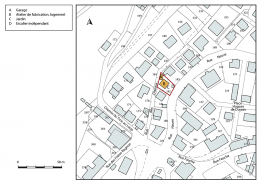Plan-masse et de situation. Extrait du plan cadastral, 2018, section AC, 1/1 000. © Région Bourgogne-Franche-Comté, Inventaire du patrimoine