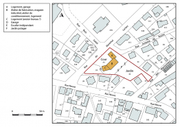 Plan-masse et de situation. Extrait du plan cadastral, 2018, section AC, 1/1 000. © Région Bourgogne-Franche-Comté, Inventaire du patrimoine