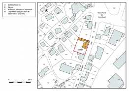 Plan-masse et de situation. Extrait du plan cadastral, 2018, section AC, 1/1 000. © Région Bourgogne-Franche-Comté, Inventaire du patrimoine