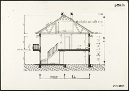 Projet de construction d'une maison d'habitation Camélia. Coupe, s.d. [1981]. © Région Bourgogne-Franche-Comté, Inventaire du patrimoine