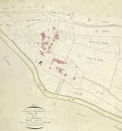 Plan du hameau extrait du plan cadastral ,1819. © Région Bourgogne-Franche-Comté, Inventaire du patrimoine