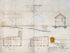 Réparations à l'école située en contrebas de la rue de l'Eglise, ce qui avait permis d'utiliser la maison uniquement en mairie, 1887. © Région Bourgogne-Franche-Comté, Inventaire du patrimoine