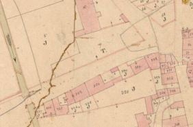 Extrait de l'Atlas parcellaire (1836) du cadastre de la commune de Scey-sur-Saône-et-Saint-Albin. © Région Bourgogne-Franche-Comté, Inventaire du patrimoine