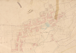 Extrait de l'Atlas parcellaire (1836) du cadastre de la commune de Scey-sur-Saône-et-Saint-Albin. © Région Bourgogne-Franche-Comté, Inventaire du patrimoine