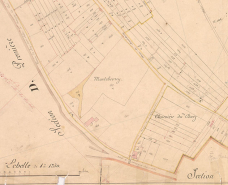 Extrait de l'Atlas parcellaire (1836) du cadastre de la commune de Scey-sur-Saône-et-Saint-Albin. © Région Bourgogne-Franche-Comté, Inventaire du patrimoine