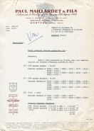 Papier à en-tête de la société Paul Maillardet et Fils, 20 juin 1955. © Région Bourgogne-Franche-Comté, Inventaire du patrimoine