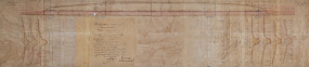 Plan du tunnel montrant les entrées amont et aval et les puits conçus pour la construction de l'ouvrage (1839). © Région Bourgogne-Franche-Comté, Inventaire du patrimoine