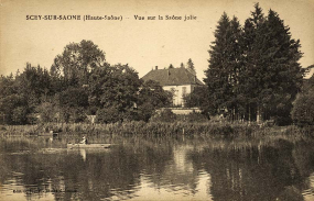 La Saône et la demeure, carte postale. © Région Bourgogne-Franche-Comté, Inventaire du patrimoine