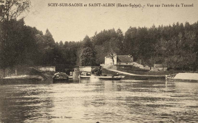 Vue sur l'entrée du Tunnel, carte postale. © Région Bourgogne-Franche-Comté, Inventaire du patrimoine