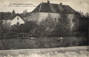 Vue d'ensemble depuis le pont sur la Saône. © Région Bourgogne-Franche-Comté, Inventaire du patrimoine