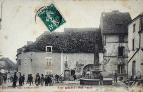 Rue de la Croix de pierre, carte postale. © Région Bourgogne-Franche-Comté, Inventaire du patrimoine