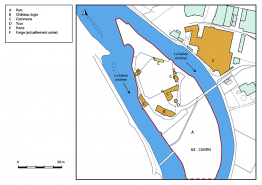 Plan-masse et de situation. Extrait du plan cadastral, 2019. © Région Bourgogne-Franche-Comté, Inventaire du patrimoine