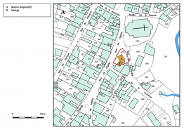 Plan-masse et de situation. Extrait du plan cadastral, 2019. © Région Bourgogne-Franche-Comté, Inventaire du patrimoine