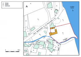 Plan-masse et de situation. Extrait du plan cadastral, 2019. © Région Bourgogne-Franche-Comté, Inventaire du patrimoine
