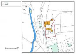 Plan-masse et de situation. Extrait du plan cadastral, 2019. © Région Bourgogne-Franche-Comté, Inventaire du patrimoine