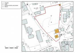 Plan-masse et de situation. Extrait du plan cadastral, 2019. © Région Bourgogne-Franche-Comté, Inventaire du patrimoine