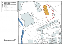 Plan-masse et de situation. Extrait du plan cadastral, 2019. © Région Bourgogne-Franche-Comté, Inventaire du patrimoine
