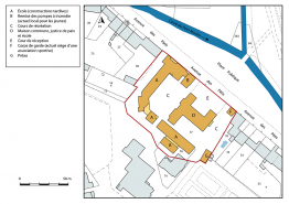 Plan-masse et de situation. Extrait du plan cadastral, 2019. © Région Bourgogne-Franche-Comté, Inventaire du patrimoine