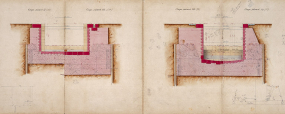 Construction de la dérivation de Port-sur-Saône - Ecluse à sas (1876) : vues en coupe (2). © Région Bourgogne-Franche-Comté, Inventaire du patrimoine