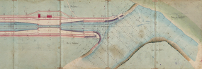Construction de la dérivation de Port-sur-Saône - Plan des abords de l'écluse à sas (1876). © Région Bourgogne-Franche-Comté, Inventaire du patrimoine