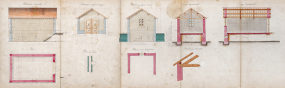Construction du barrage mobile et de la seconde porte de garde de St-Albin - Magasin (1876). © Région Bourgogne-Franche-Comté, Inventaire du patrimoine