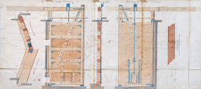 Achèvement de la dérivation de St-Albin (en aval du souterrain) - Portes d'écluse d'aval (1876). © Région Bourgogne-Franche-Comté, Inventaire du patrimoine