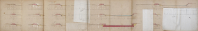 Bief de Chantes. Construction d'une dérivation éclusée, d'un barrage mobile et d'un chemin de halage -Barrage mobile, profils en travers des berges d'amont et d'aval (1878). © Région Bourgogne-Franche-Comté, Inventaire du patrimoine