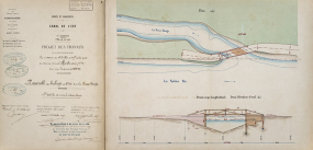 Passerelle de halage de 8m sur la Noue rouge (1877). © Région Bourgogne-Franche-Comté, Inventaire du patrimoine