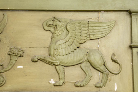 Détail, griffon. © Région Bourgogne-Franche-Comté, Inventaire du patrimoine