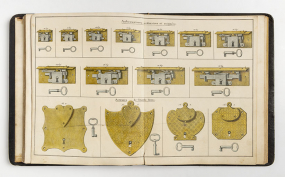 Auberonières ordinaires et soignées [et] Serrures de grands livres [planche de catalogue], 1835. © Région Bourgogne-Franche-Comté, Inventaire du patrimoine