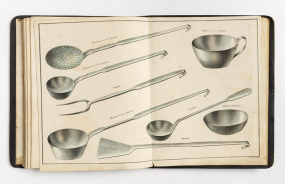 [Ustensiles de cuisine (écumoire, louche, tasse, etc.) : planche de catalogue], 1835. © Région Bourgogne-Franche-Comté, Inventaire du patrimoine