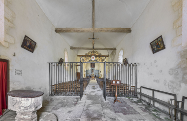 Vue d'ensemble de l'intérieur (depuis la nef) © phot. T. Kuntz / Région Bourgogne-Franche-Comté, Inventaire du patrimoine, 2024