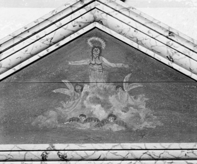 Détail du fronton du registre de la confrérie du saint sacrement. © Région Bourgogne-Franche-Comté, Inventaire du patrimoine
