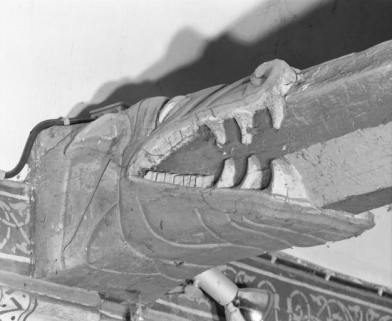 Charpente de la nef, engoulant gauche du 3ème entrait © Région Bourgogne-Franche-Comté, Inventaire du patrimoine